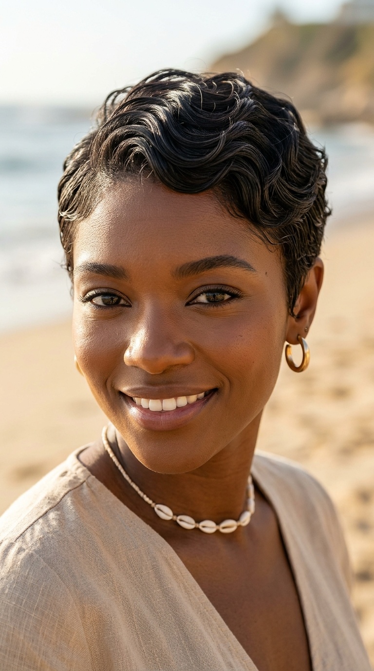 Textured Pixie Finger Waves