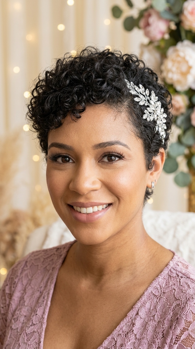 Textured Pixie with a Crystal Clip