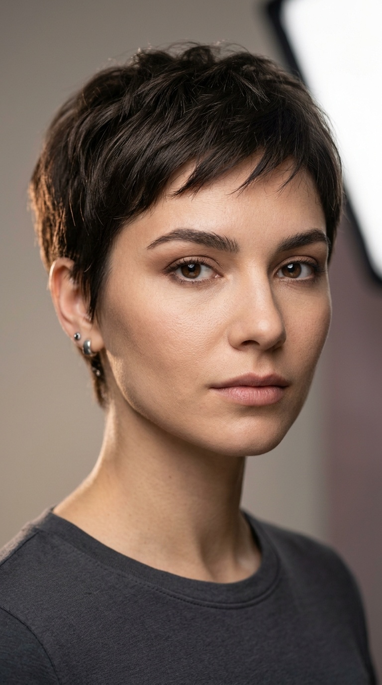 Textured Pixie with Choppy Layers