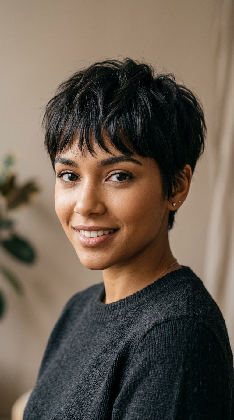 Textured Pixie with Fringe