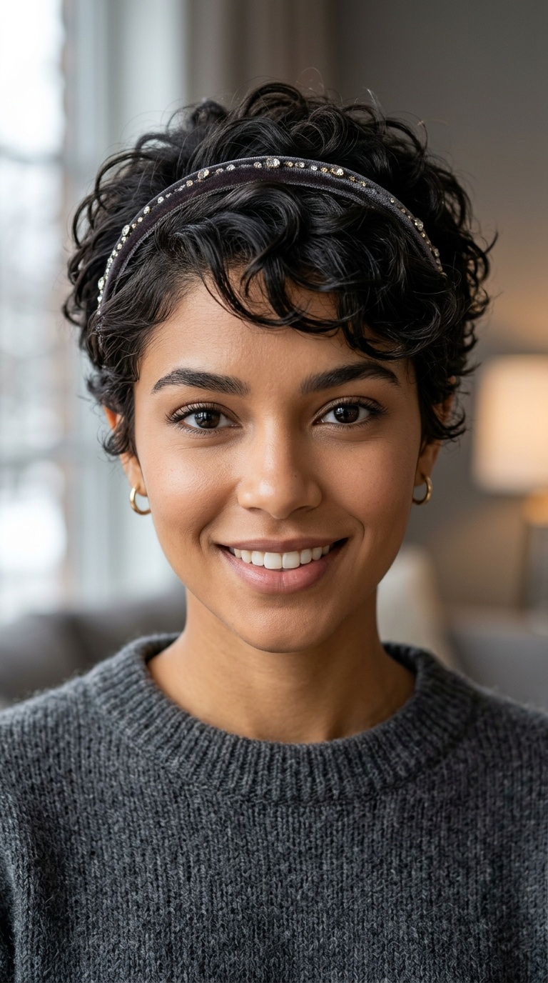 Textured Pixie with Headband