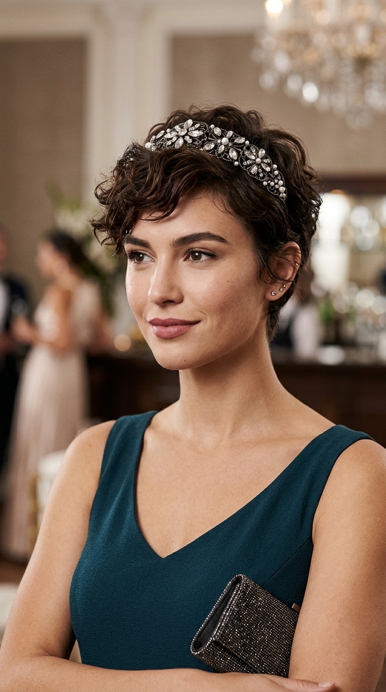 Textured Pixie with Statement Headband