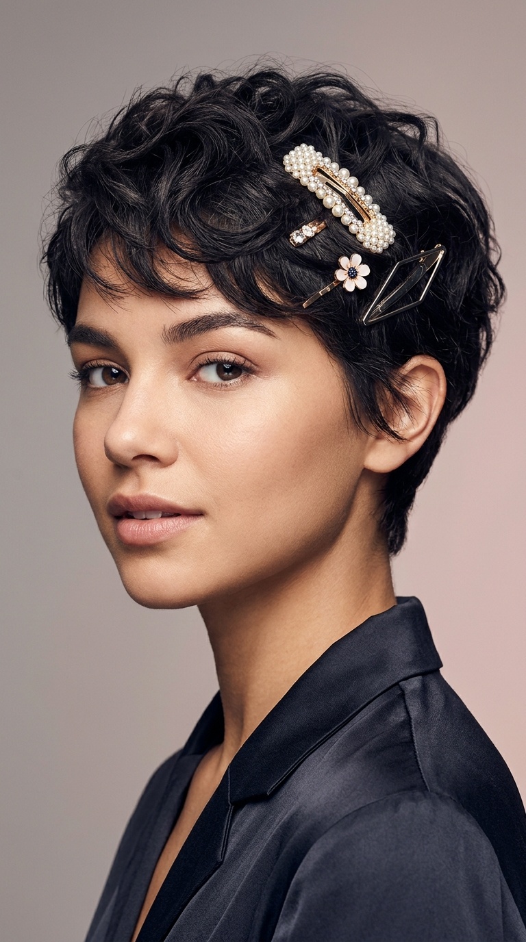 Textured Pixie with Statement Pins