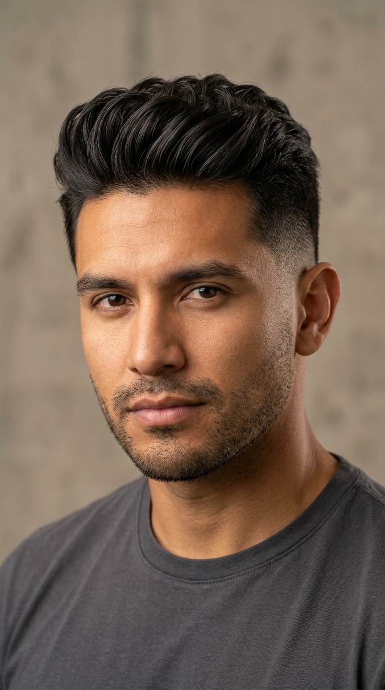 Textured Quiff with Low Fade