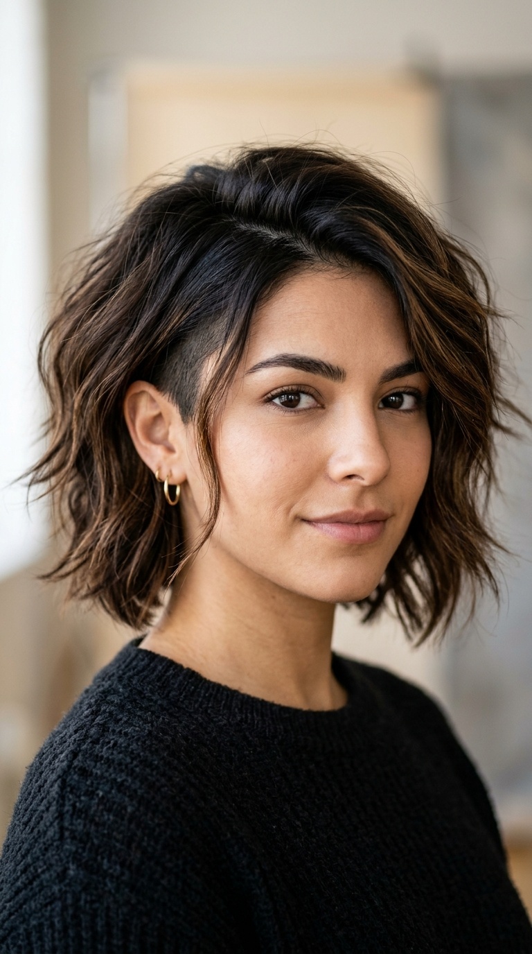Textured Razor Cut with Hidden Undercut