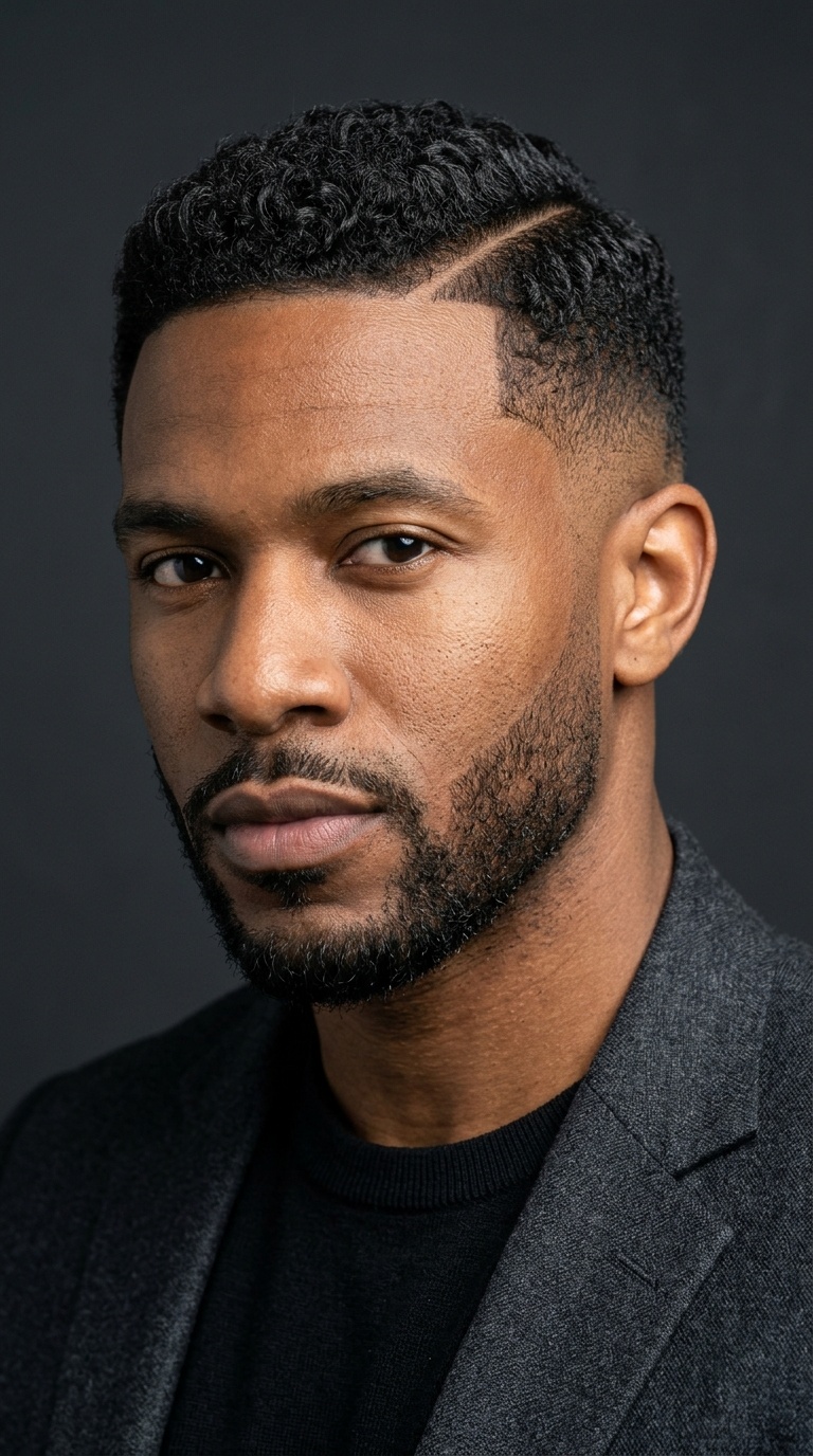 Textured Side Part with Low Fade