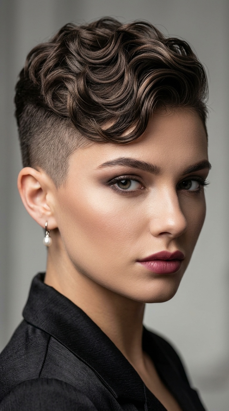 Textured Waves with Buzz Cut Sides