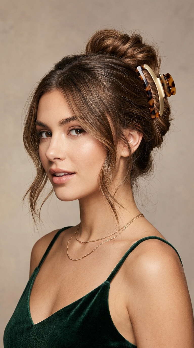 The 90s-Inspired Claw Clip Updo