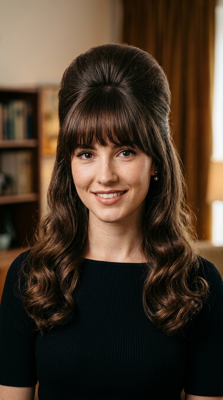 The Beehive Half-Down with Bangs