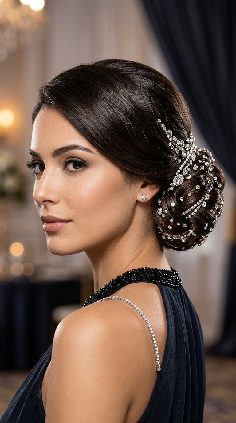 The Bejeweled Low Bun