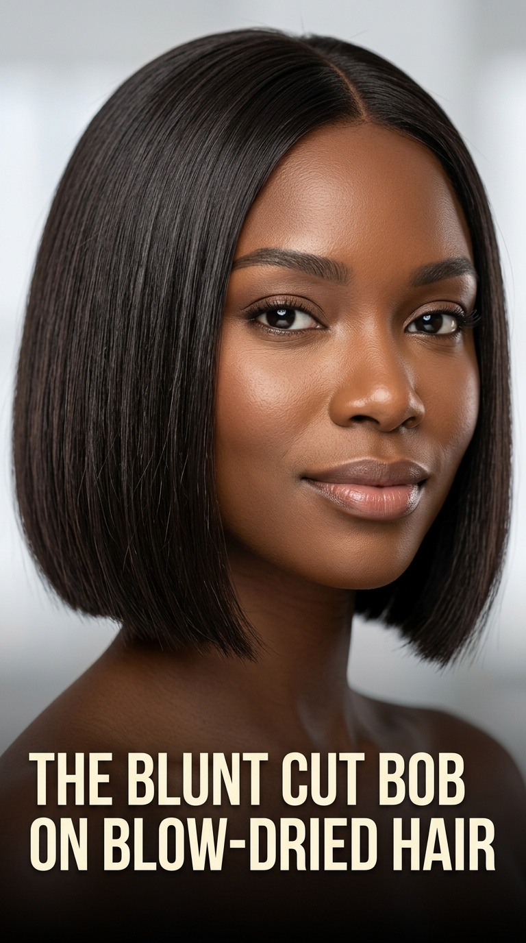 The Blunt Cut Bob on Blow-Dried Hair