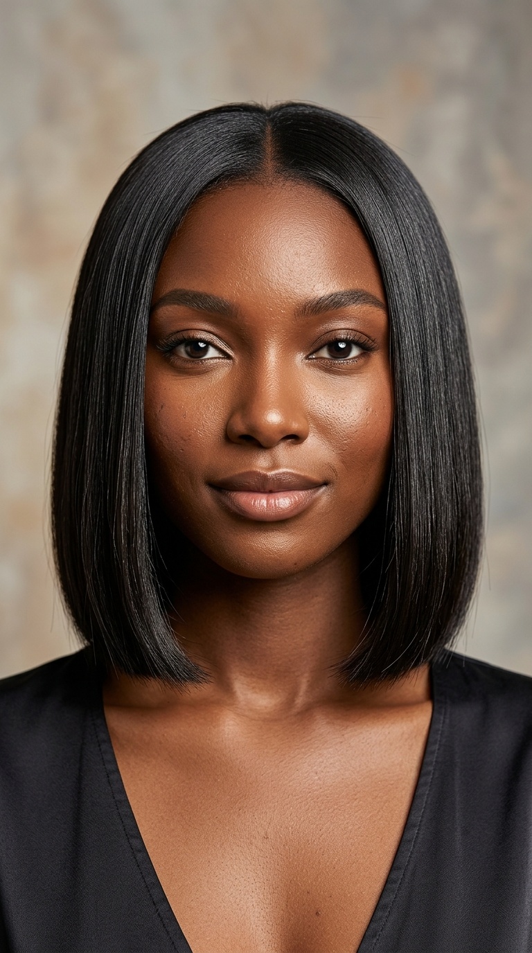 The Blunt Cut Silk Press Bob
