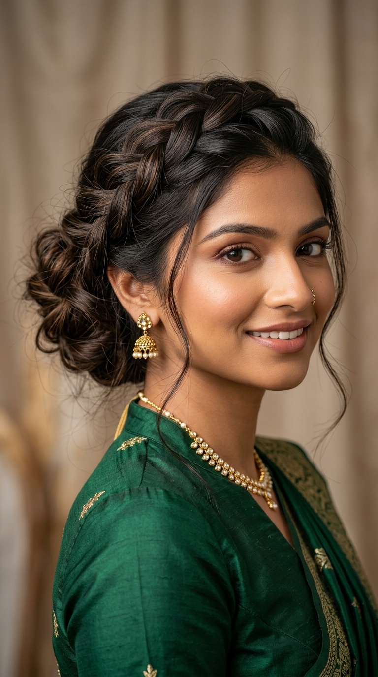 The Bohemian Crown Braid Messy Bun