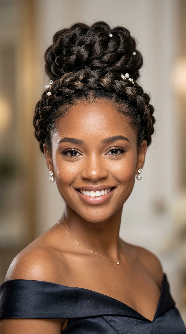 The Braided Crown High Bun
