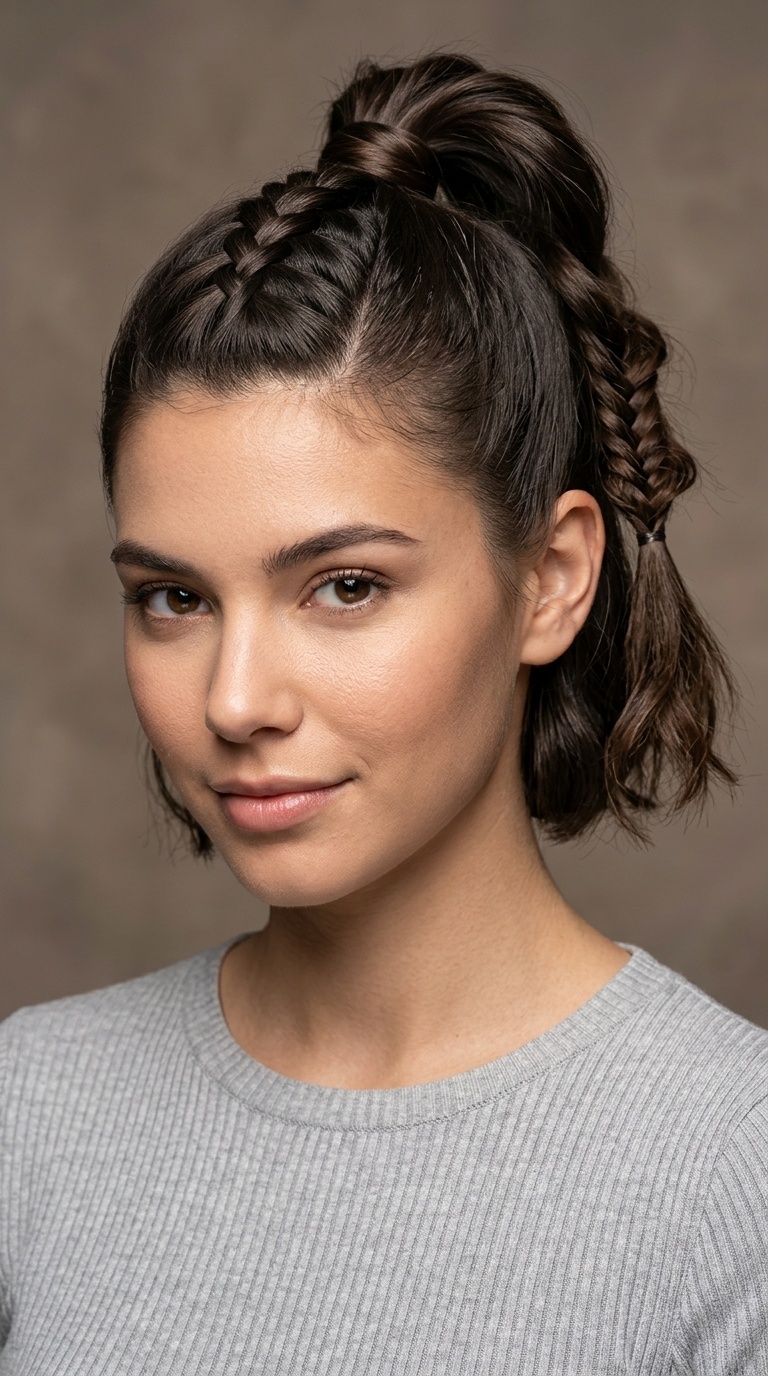 The Braided High Pony Hybrid