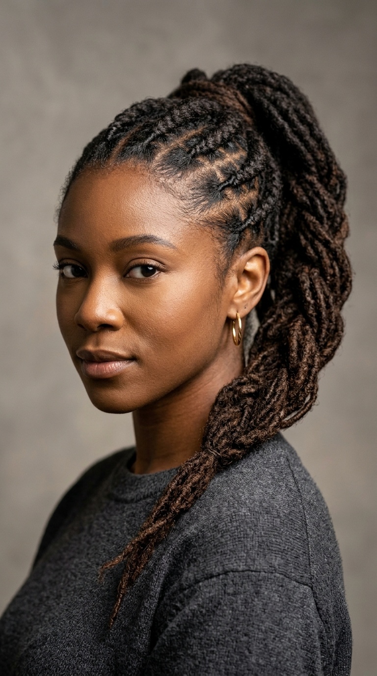 The Braided Ponytail Updo
