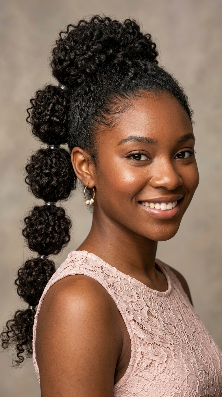 The Bubble Ponytail for Curls