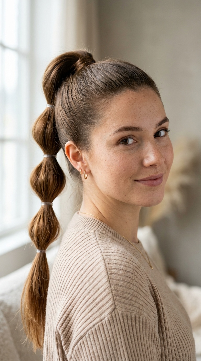 The Bubble Ponytail with Soft Elastics