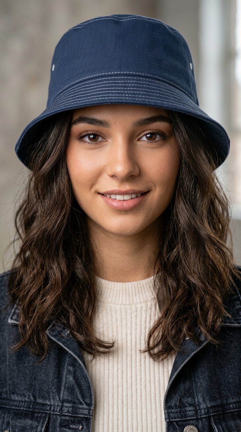 The Bucket Hat with Loose Hair