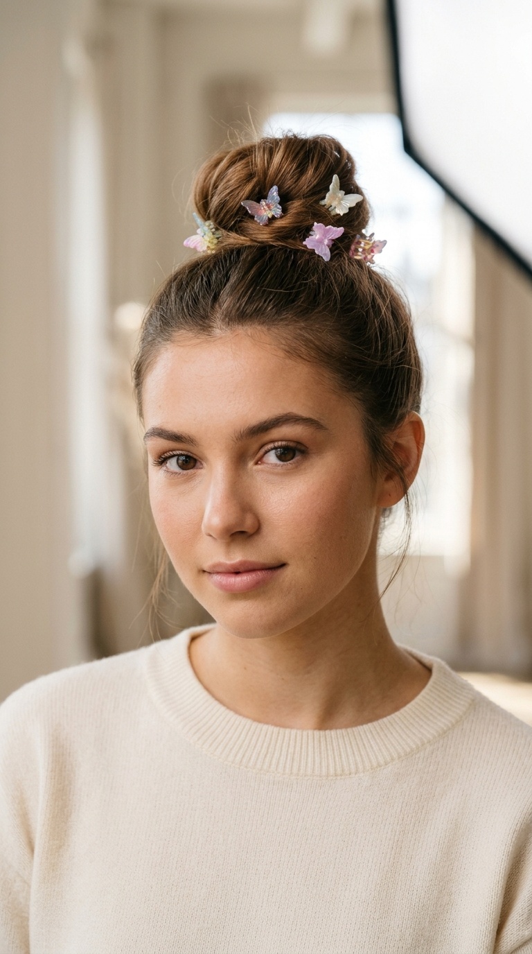 The Butterfly Clip Cluster Bun