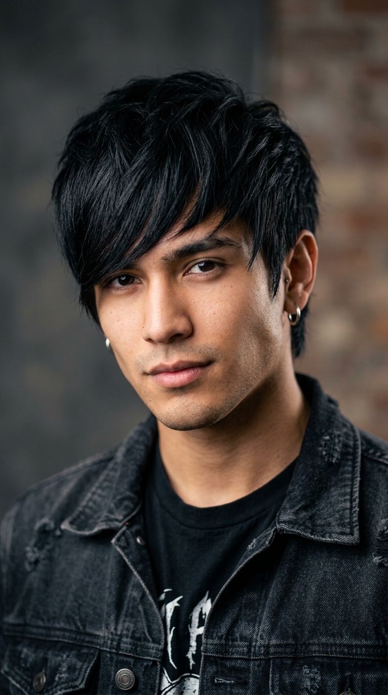 The Classic Jet Black Razor Cut
