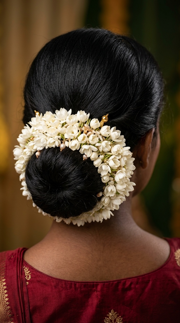 The Classic Low Gajra Bun