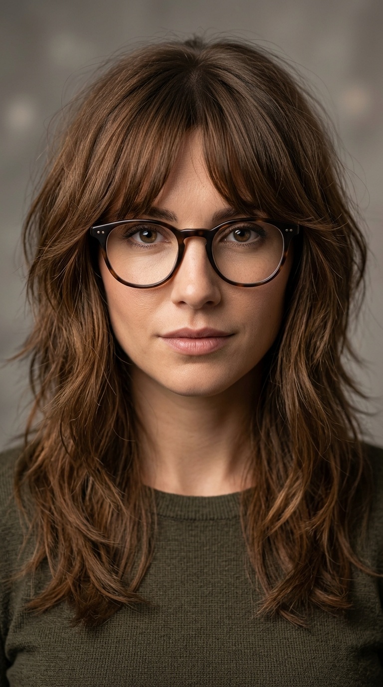 The Classic Shag with Soft Curtain Bangs