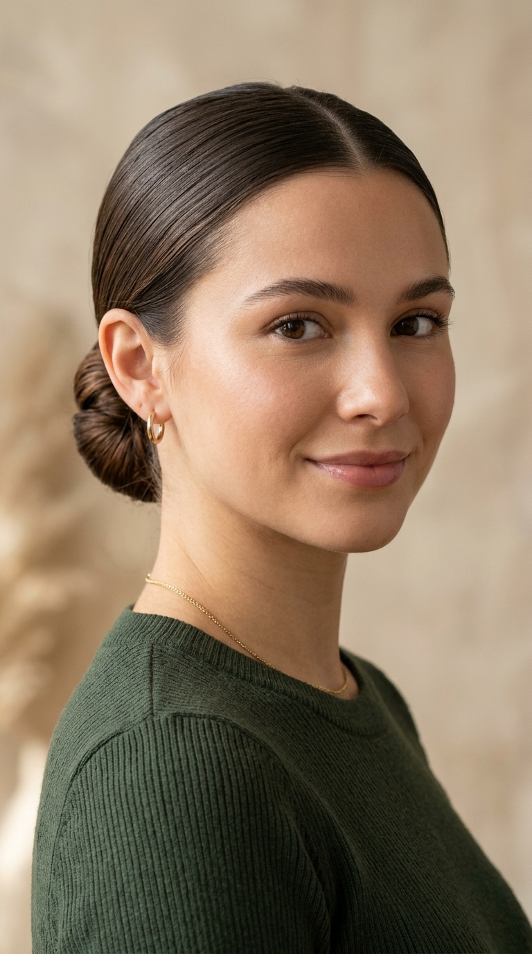 The Classic Slicked-Back Low Bun