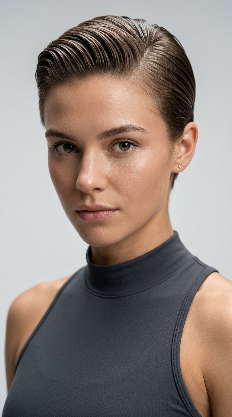 The Classic Slicked-Back Pixie
