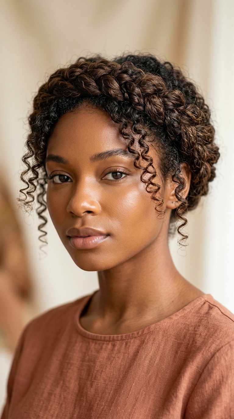The Curly Crown Braid