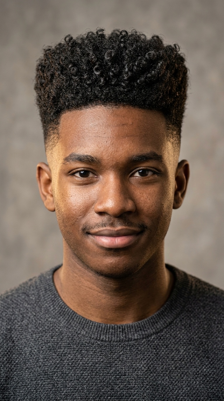 The Curly High-Top Fade