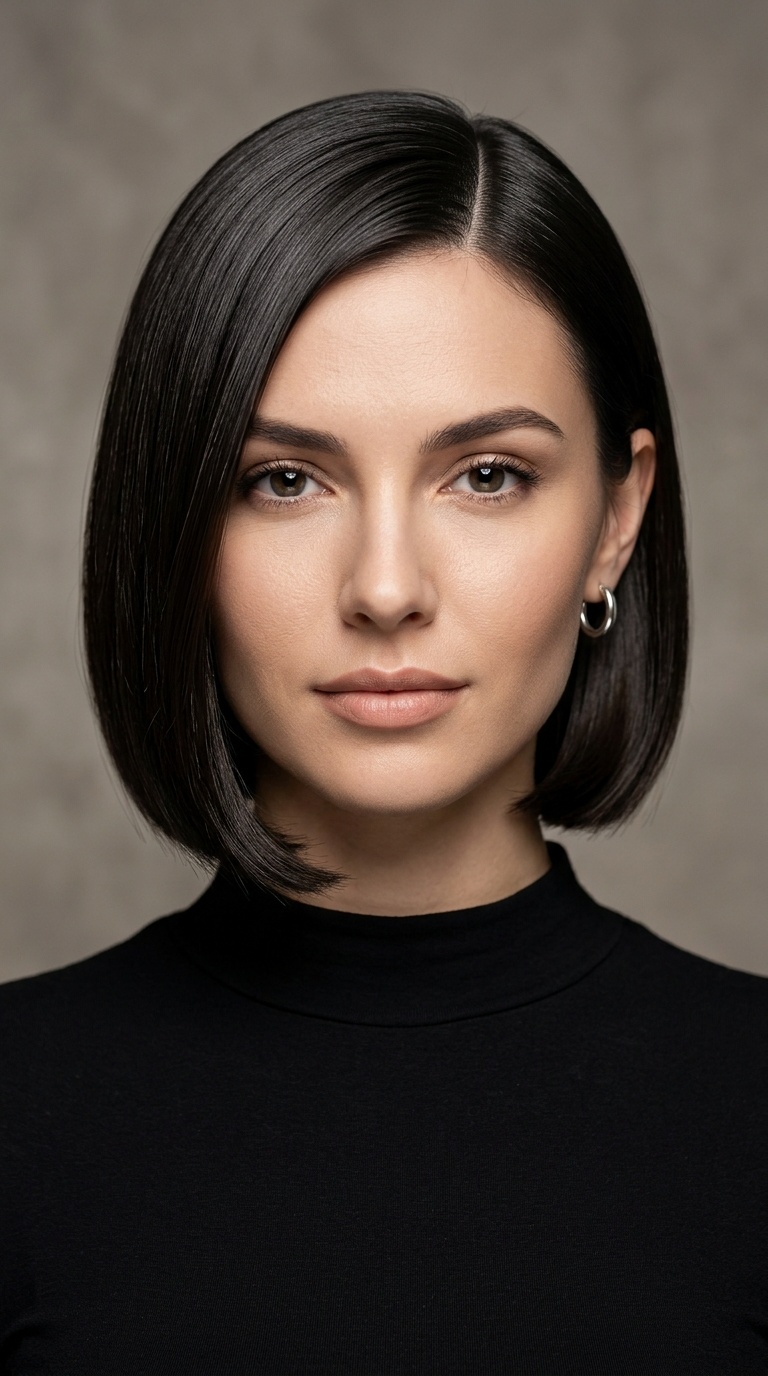 The Deep Side-Parted Sleek Bob