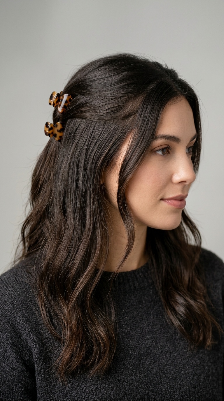 The Double Claw Clip Half-Up