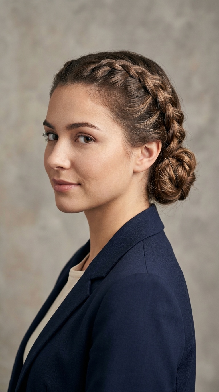 The Dutch Braid Low Bun