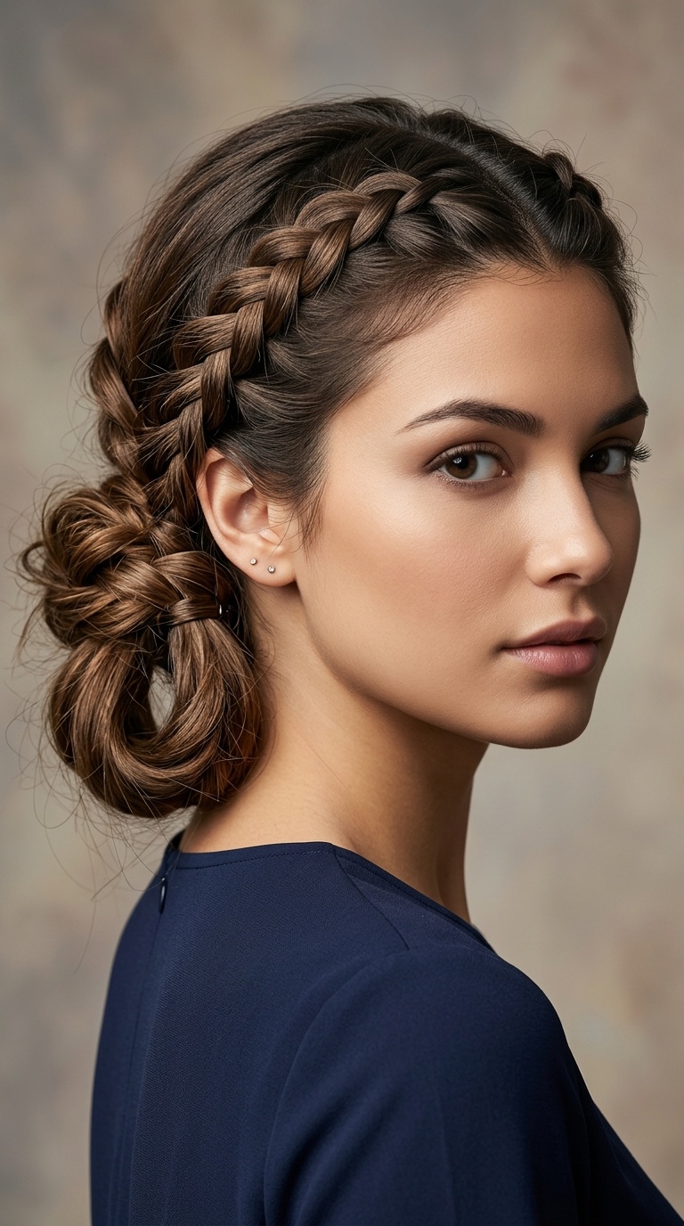 The Dutch Braided Low Pony-Bun