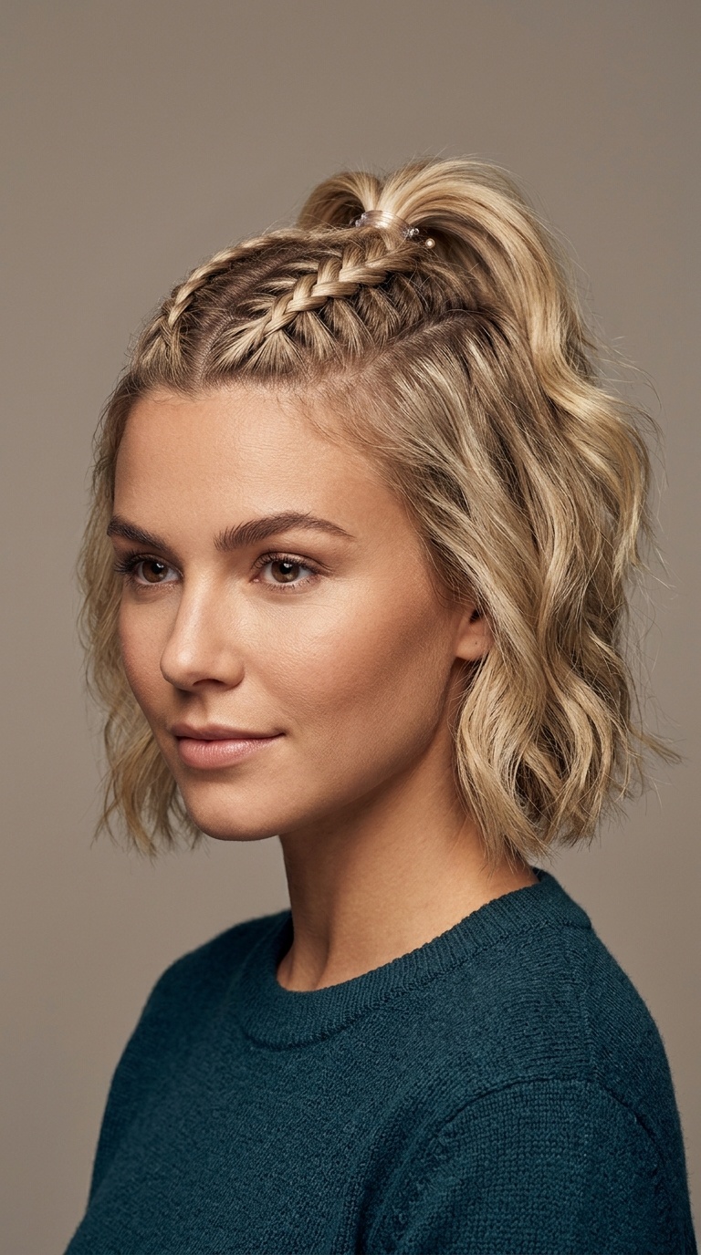 The Dutch Braided Top Half Pony