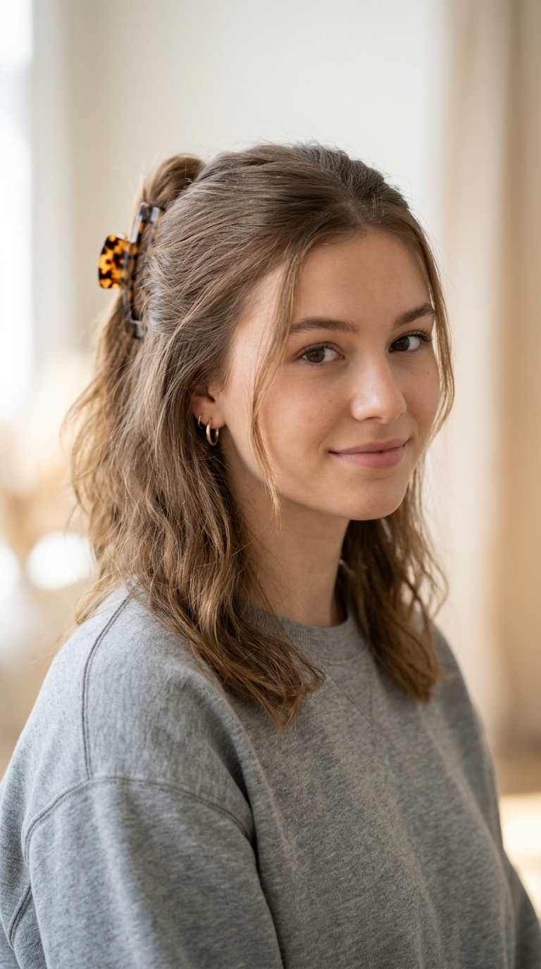 The Effortless Half-Up Claw Clip
