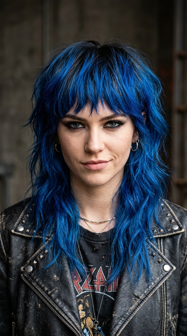 The Electric Blue Wolf Cut