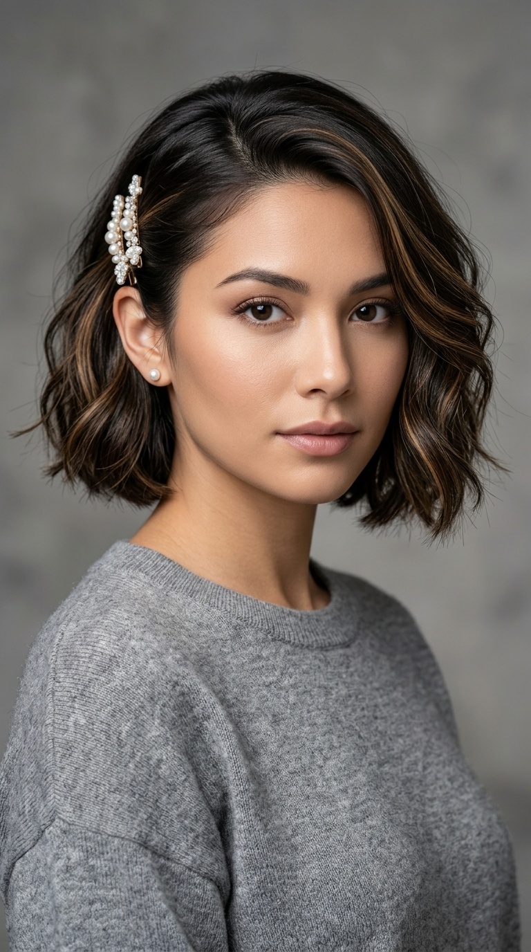 The Elegant Side-Pinned Bob