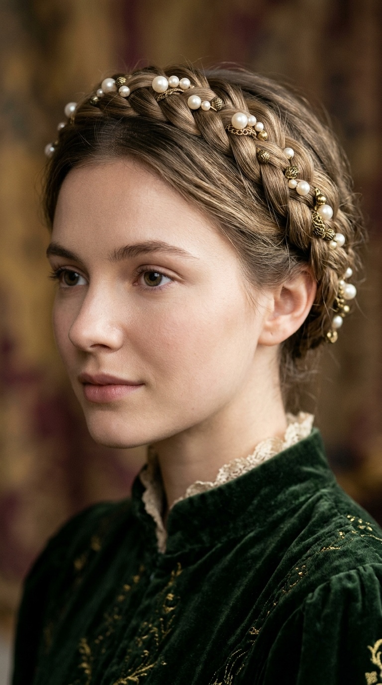 The Elizabethan Pearl-Studded Braid