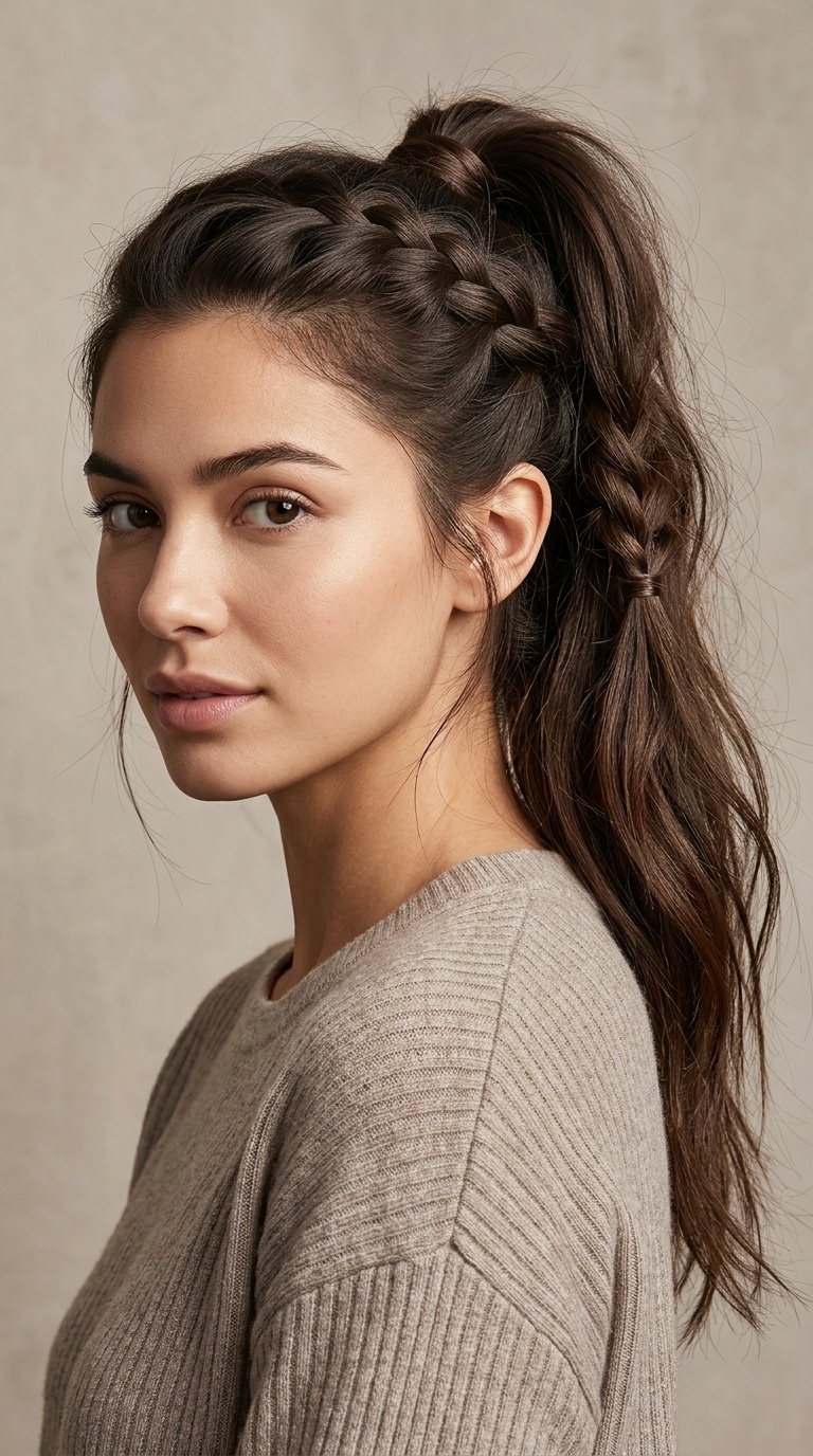 The Faux-Braid Ponytail