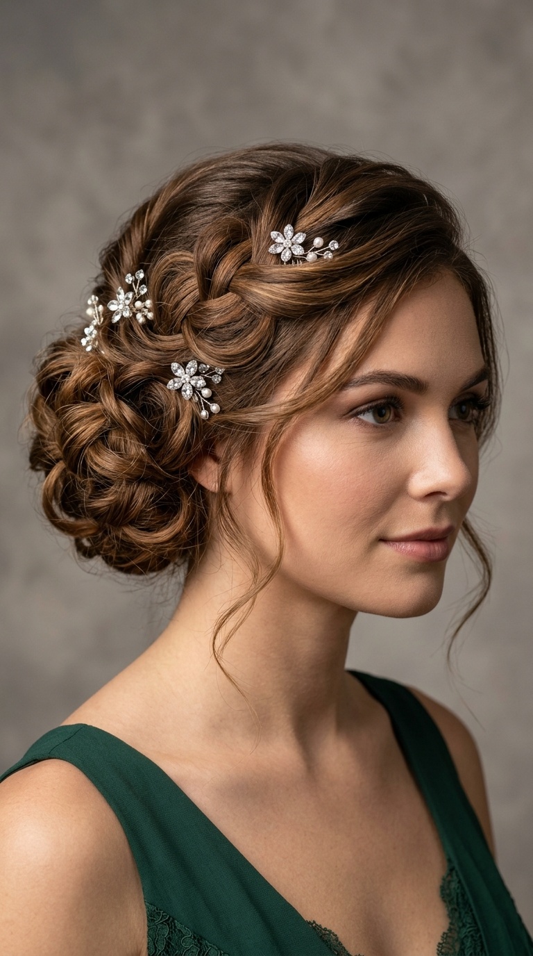 The Faux Updo with Decorative Combs