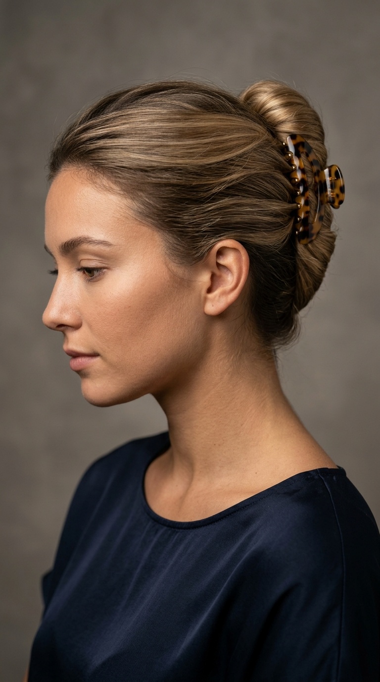 The French Twist with a Clip