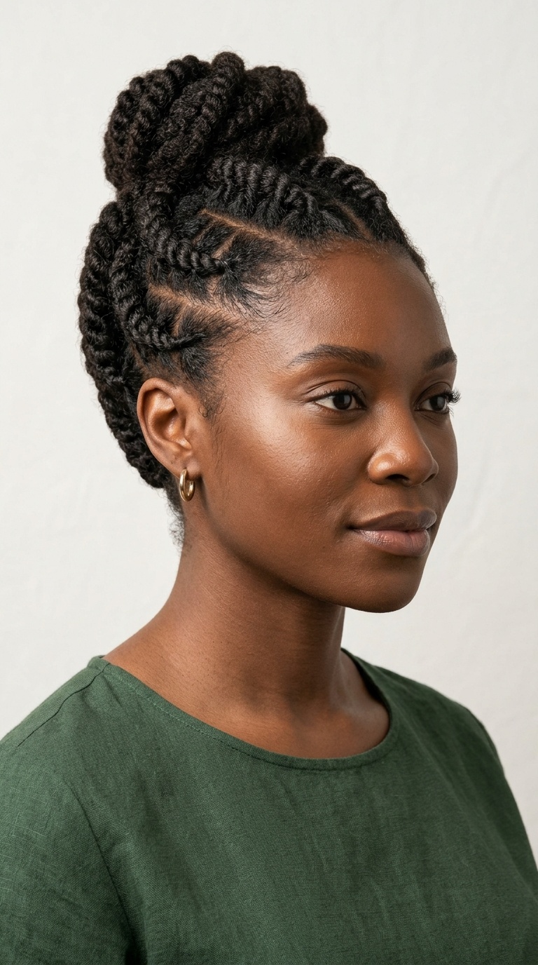 The Geometric Flat Twist Updo