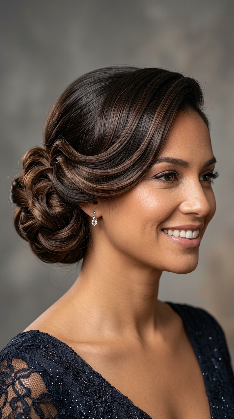 The Glamorous Side-Swept Bun
