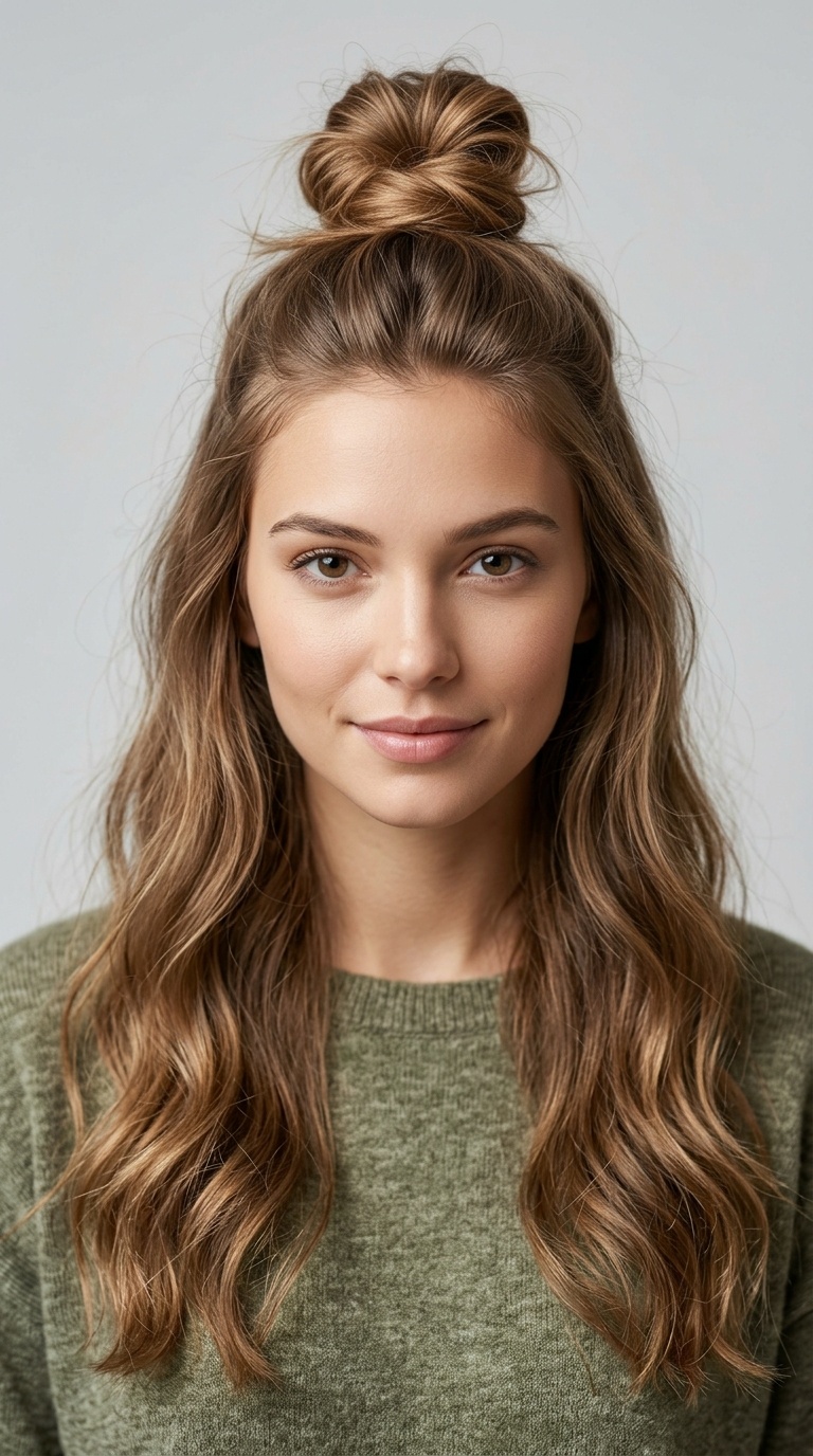 The Half-Down Top Knot