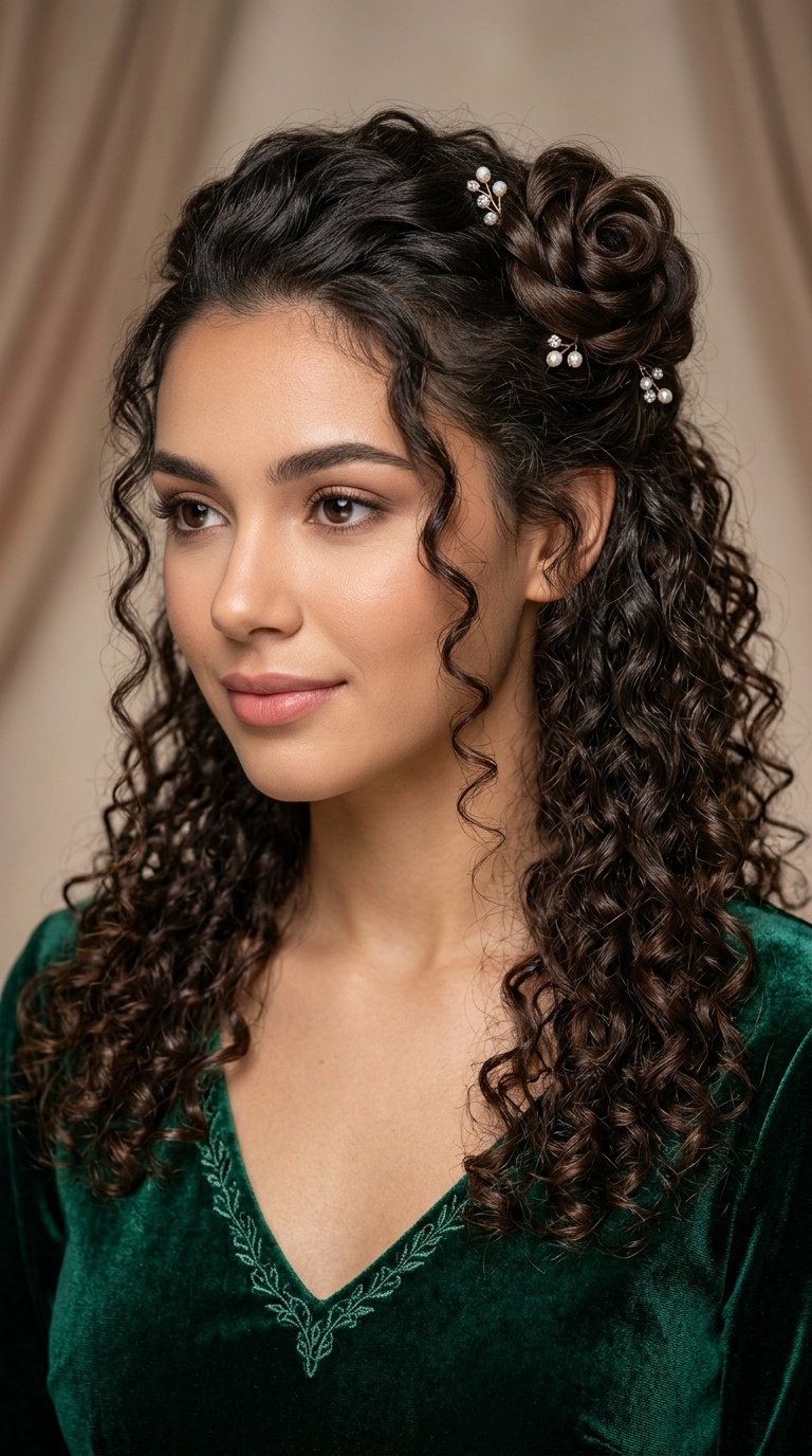The Half-Up Rosette Style