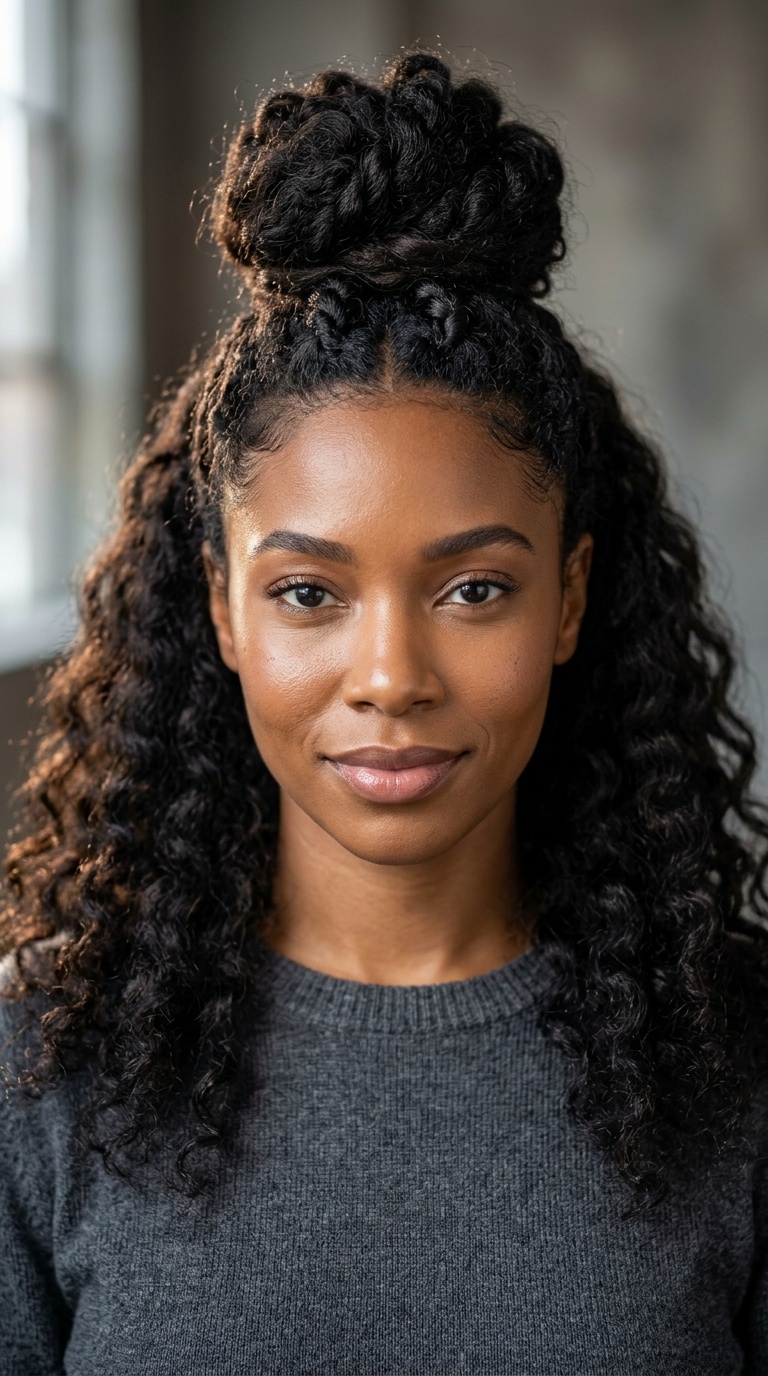 The Half-Up Top Knot with Texture
