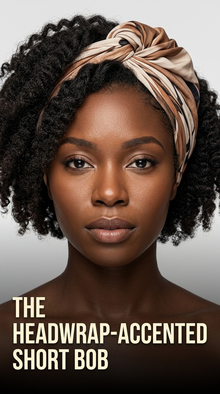The Headwrap-Accented Short Bob