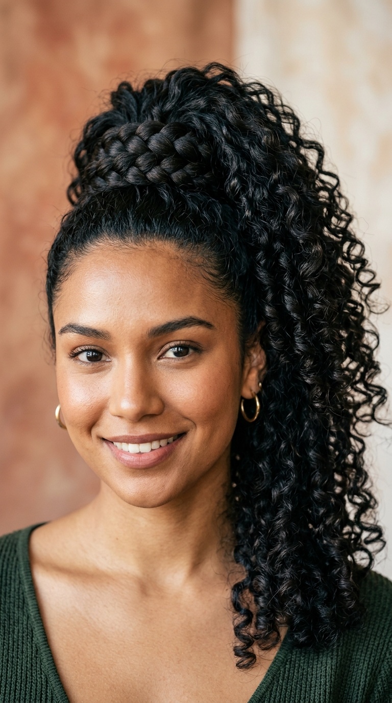 The High Ponytail with Braided Base